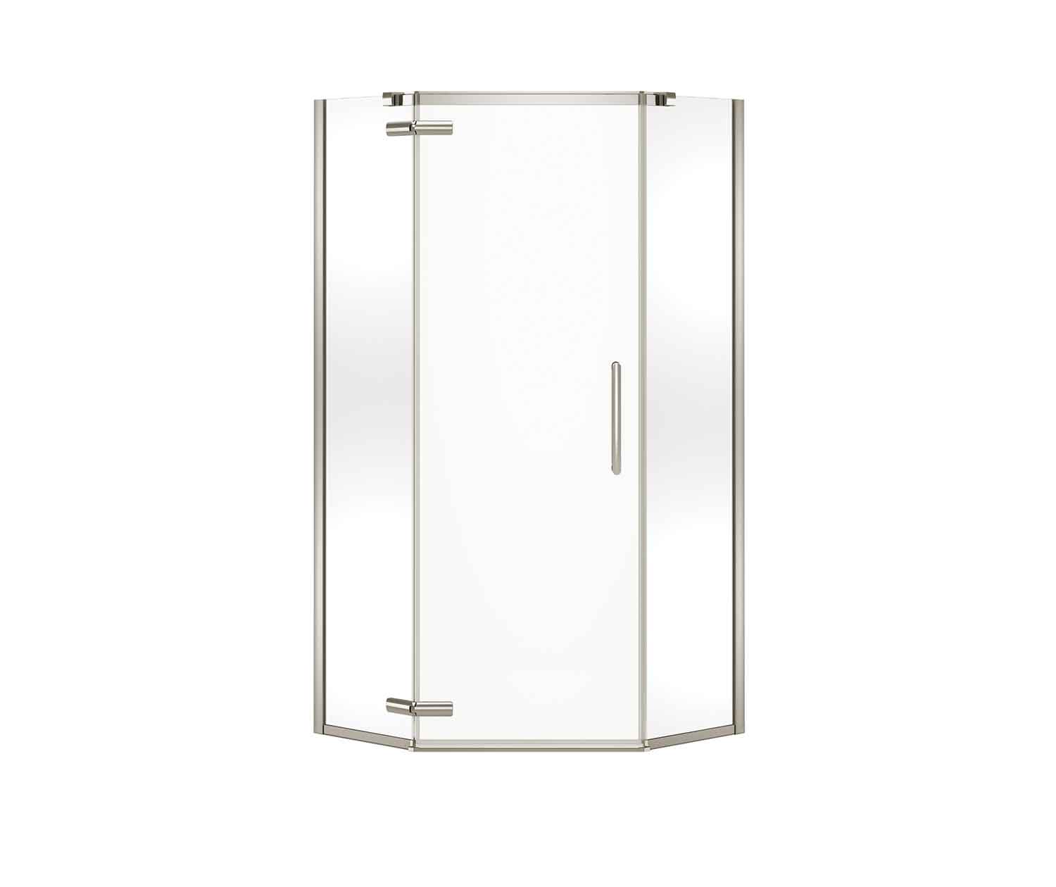 MAAX 137281-900-305-000 Link Curve Neo-angle 40 x 40 x 75 in. 8mm Pivot Shower Door for Corner Installation with Clear glass in Brushed Nickel