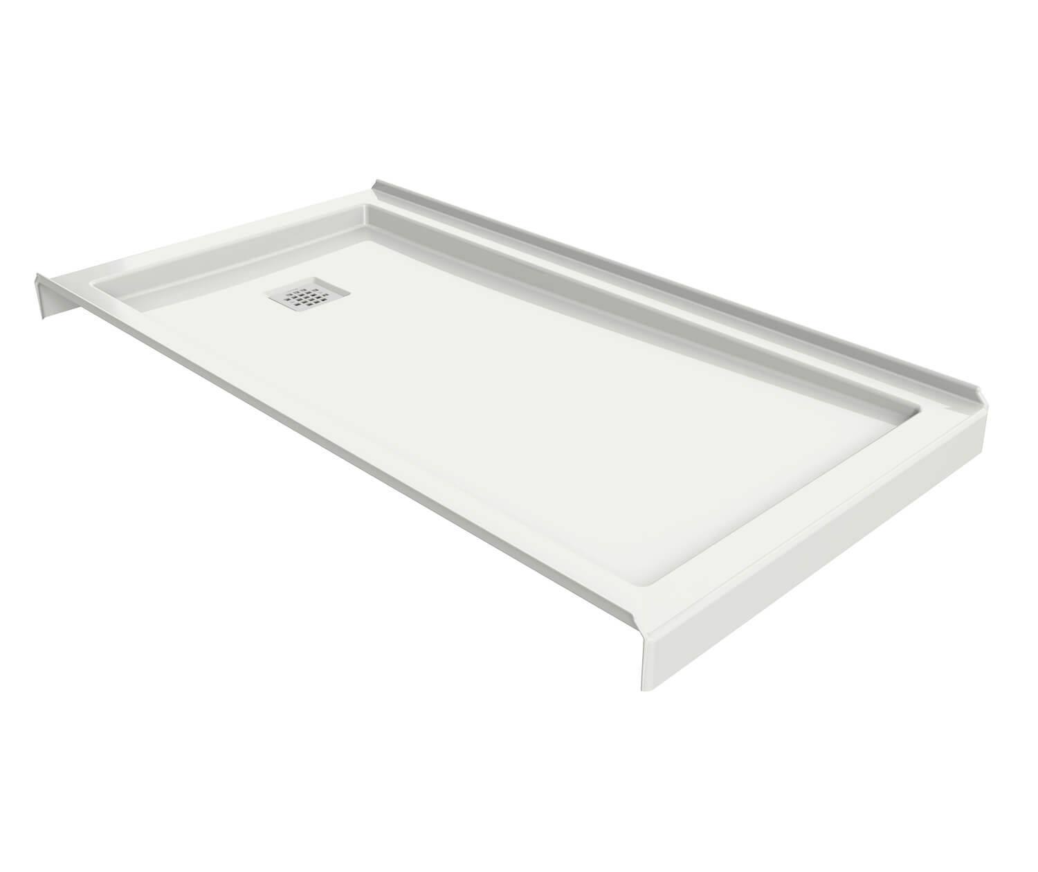 MAAX 420006-506-001-100 B3Square 6036 Acrylic Tunnel Shower Base in White with Center Drain