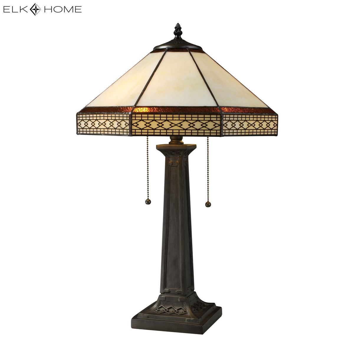 Elk D1858 Stone Filigree 24'' High 2-Light Table Lamp - Tiffany Bronze