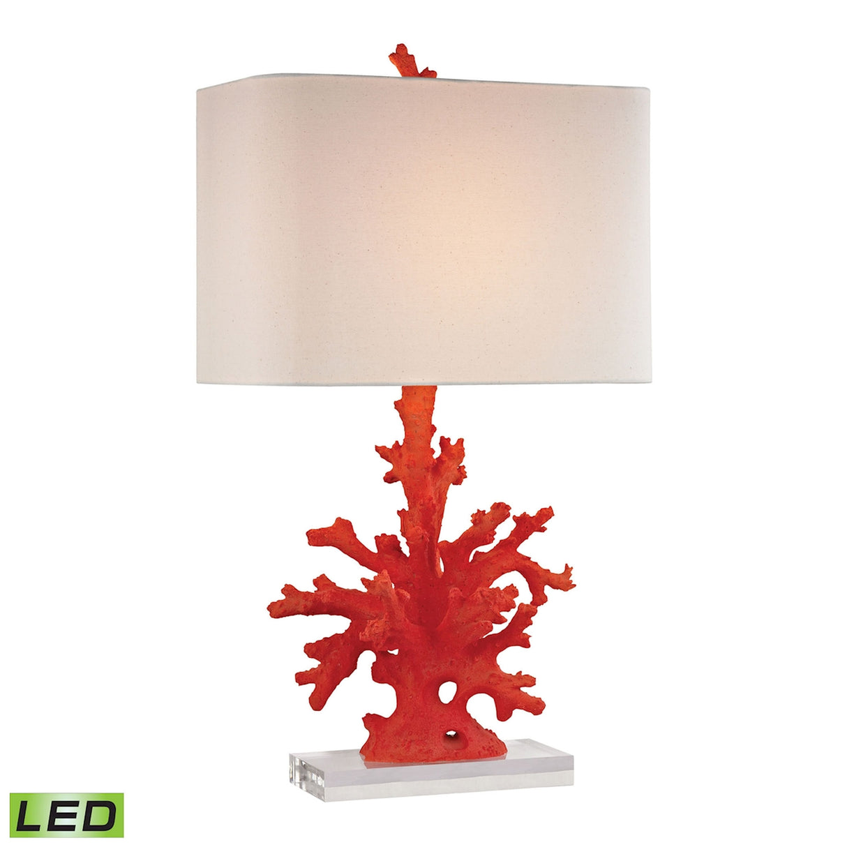 Elk D2493-LED Red Coral 28'' High 1-Light Table Lamp - Red