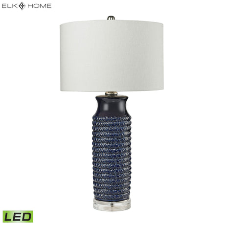 Elk D2594-LED Wrapped Rope 30'' High 1-Light Table Lamp - Navy