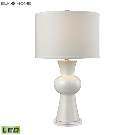 Elk D2618-LED White Ceramic 28'' High 1-Light Table Lamp - Gloss White
