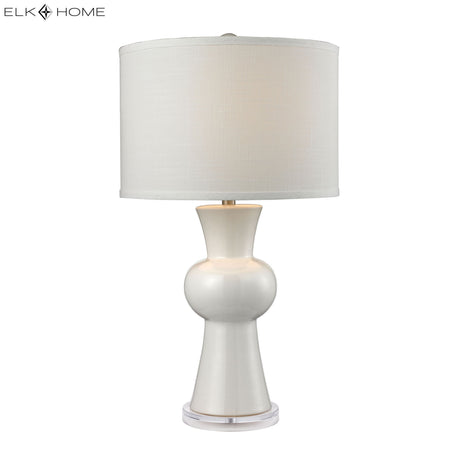 Elk D2618 White Ceramic 28'' High 1-Light Table Lamp - Gloss White