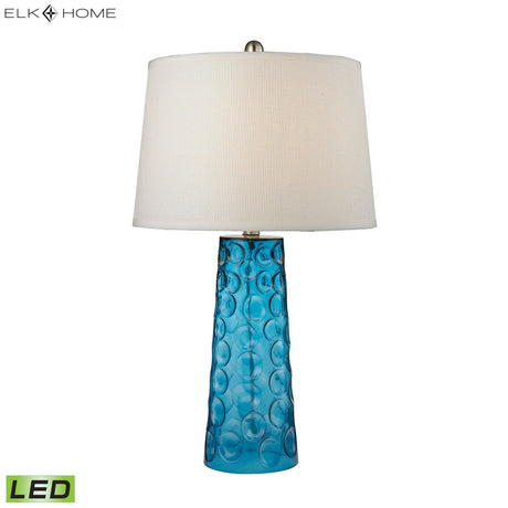 Elk D2619-LED Hammered Glass 27'' High 1-Light Table Lamp - Blue
