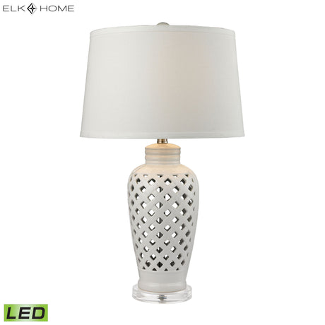 Elk D2621-LED Openwork 27'' High 1-Light Table Lamp - White