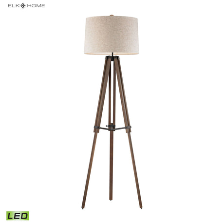Elk D2817-LED Wooden Brace 62'' High 1-Light Floor Lamp - Black