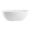 ALFI brand AB9975 59" White Oval Solid Surface Resin Soaking Bathtub