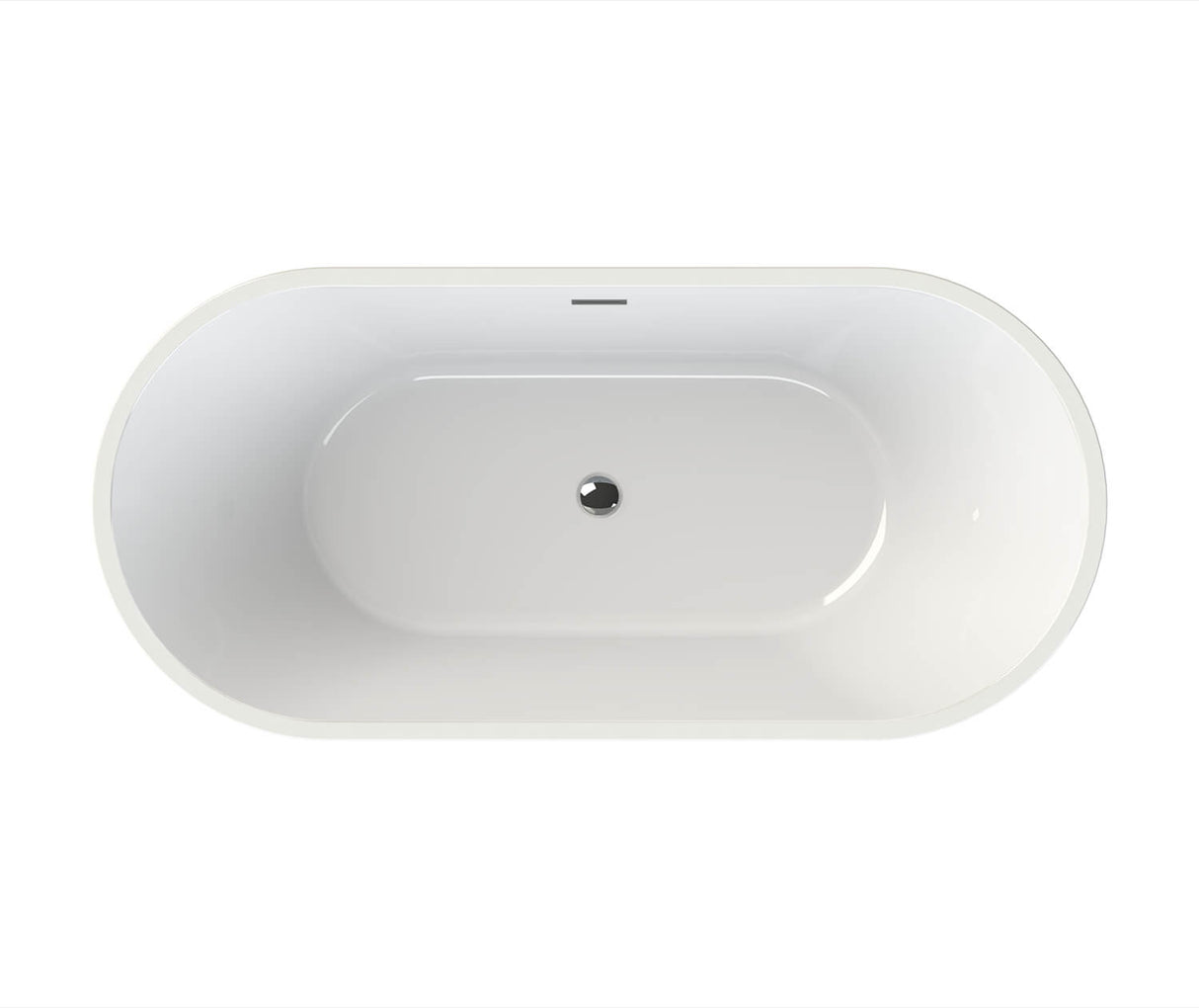 MAAX 106385-000-001-000 Louie 6731 Acrylic Freestanding Center Drain Bathtub in White with White Skirt