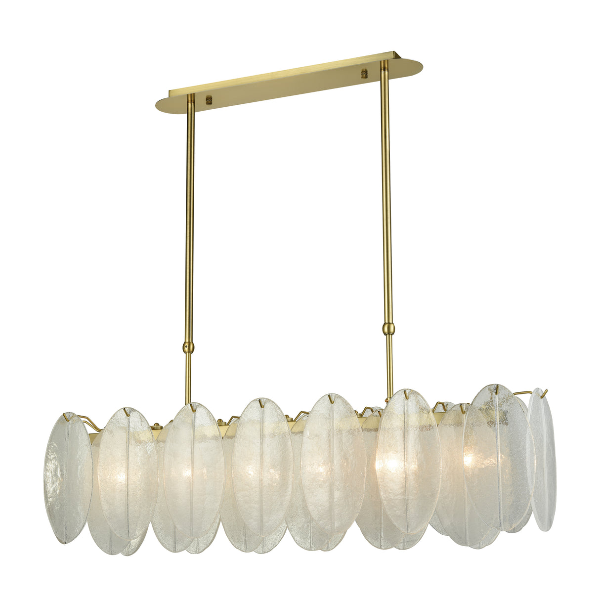 Elk D3311 Hush 47'' Wide 6-Light Linear Chandelier - Aged Brass with White