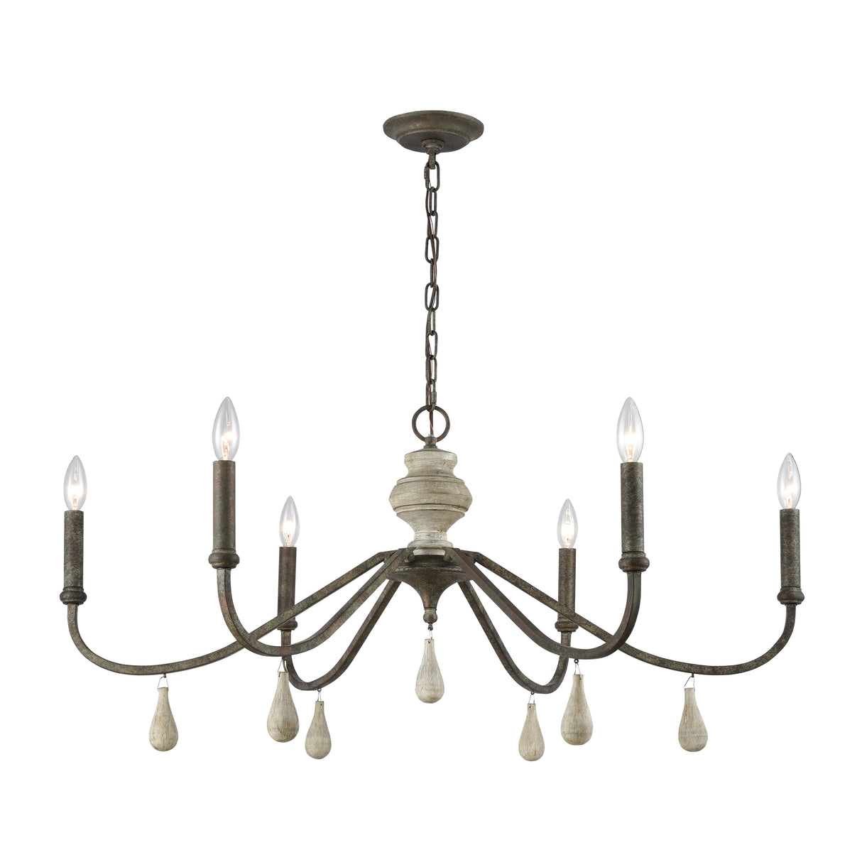 Elk D3871 French Connection 38'' Wide 6-Light Chandelier - Malted Rust