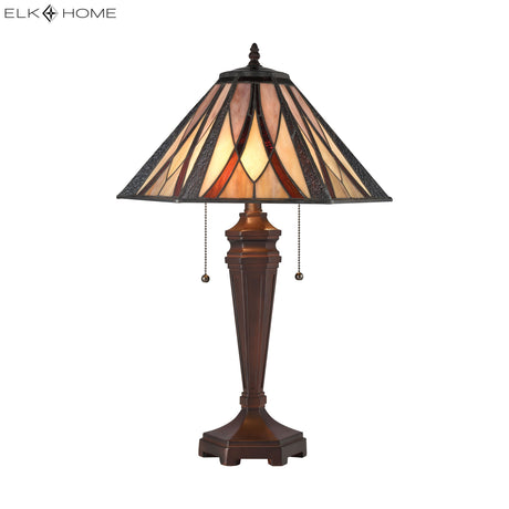 Elk D4085 Foursquare 24'' High 2-Light Table Lamp - Tiffany Bronze