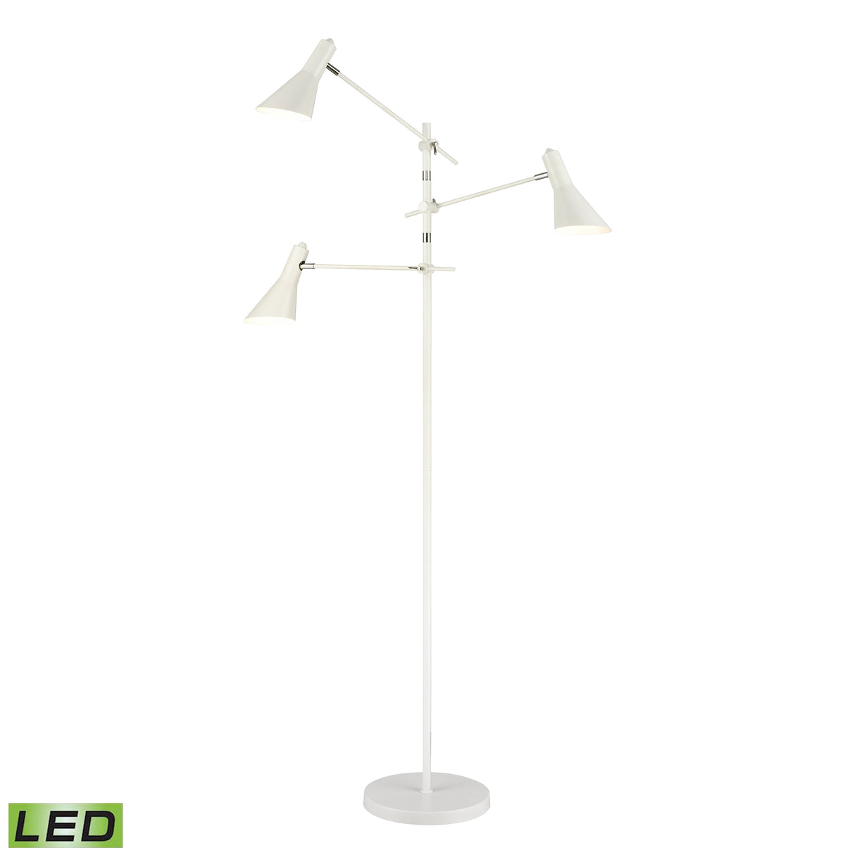 Elk D4537-LED Sallert 72.75'' High 3-Light Floor Lamp - White - Includes LED Bulbs