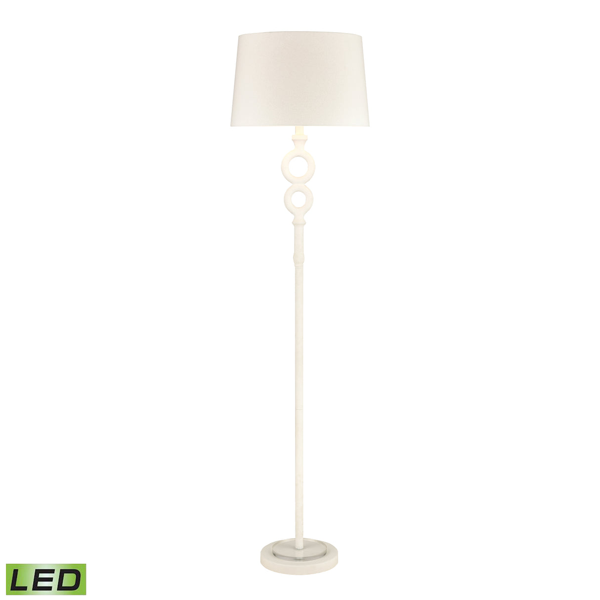 Elk D4698-LED Hammered Home 67'' High 1-Light Floor Lamp - Matte White - Includes LED Bulb