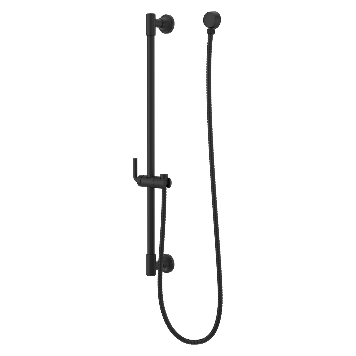 Modern Round 30 in. Slide Bar with 60 in. Hose in Matte Black