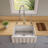 ALFI brand AB2418HS-W 24 inch White Reversible Smooth / Fluted Single Bowl Fireclay Farm Sink