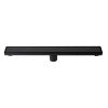 24" Black Matte Stainless Steel Linear Shower Drain with Solid Cover