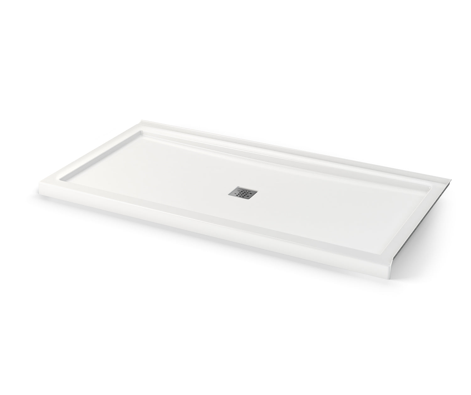 MAAX 420042-503-001-000 B3Square 7236 Acrylic Corner Right Shower Base in White with Center Drain