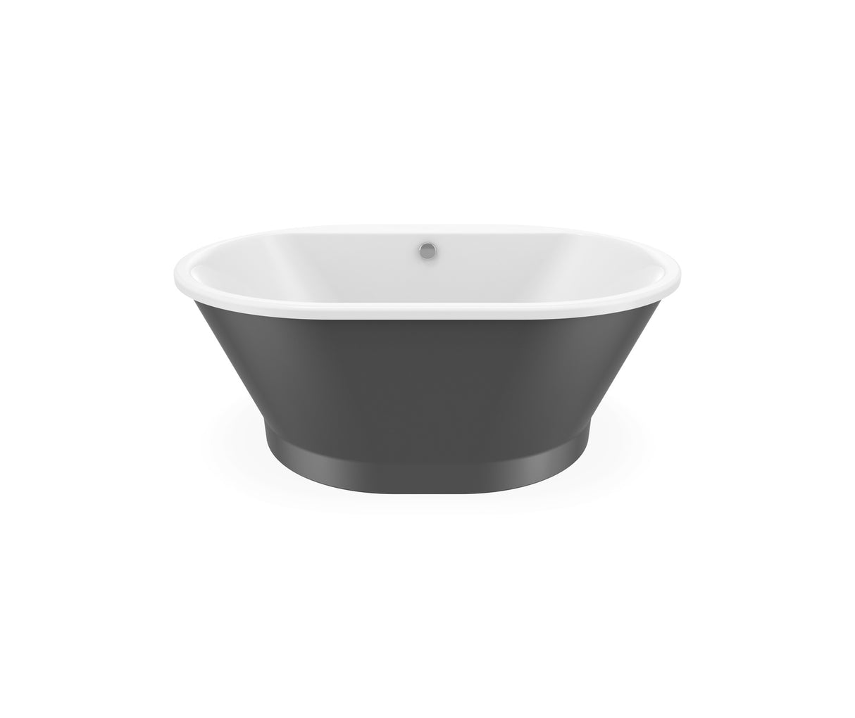 MAAX 103901-000-002-114 Brioso 6042 AcrylX Freestanding Center Drain Bathtub in White with Thundey Grey Skirt