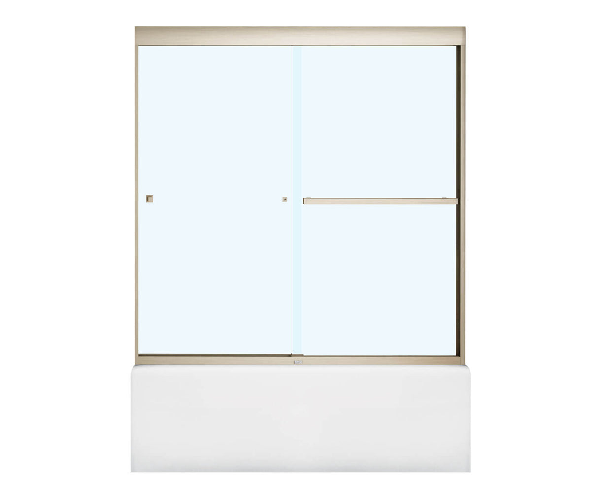 MAAX 135670-900-305-000 Aura SC 55-59 in. x 57 in. 8 mm Bypass Tub Door for Alcove Installation with Clear glass in Brushed Nickel