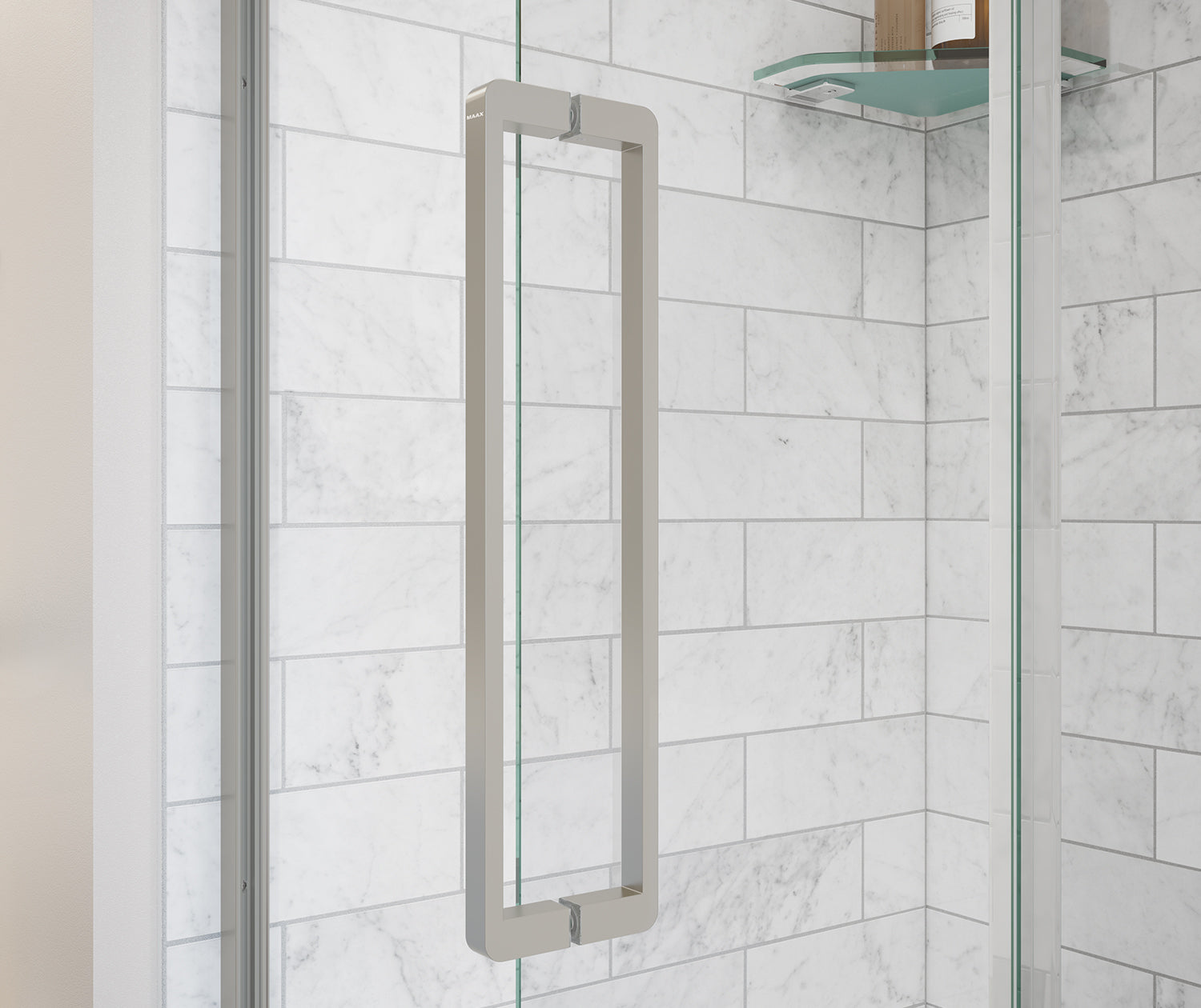 MAAX 135325-900-305-000 Uptown 45-47 x 76 in. 8 mm Pivot Shower Door for Alcove Installation with Clear glass in Brushed Nickel