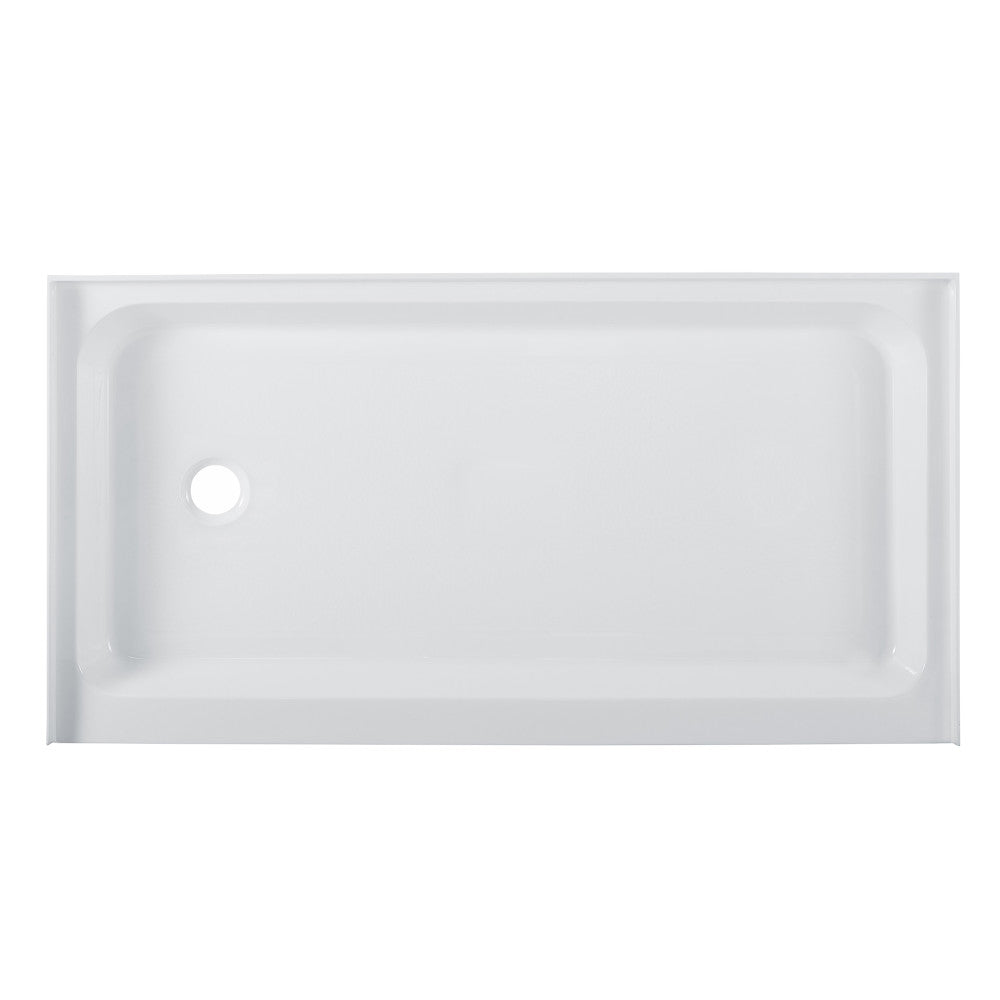 Voltaire 60 x 32 Acrylic White, Single-Threshold, Left-Hand Drain, Shower Base