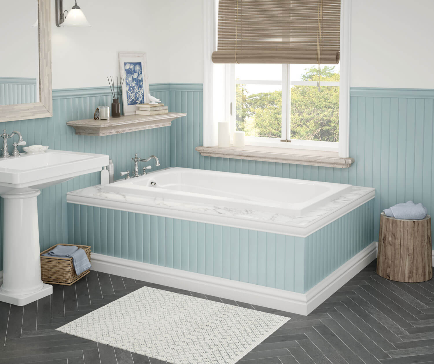 MAAX 100103-000-001-000 Tempest 60 x 36 Acrylic Alcove End Drain Bathtub in White