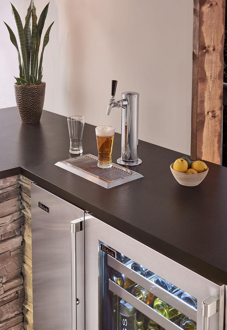 Perlick 15-Inch Signature Series Outdoor Built-In Counter Depth Drawer Refrigerator with 2.8 cu. ft. Capacity in Stainless Steel (HP15RM-4-6)