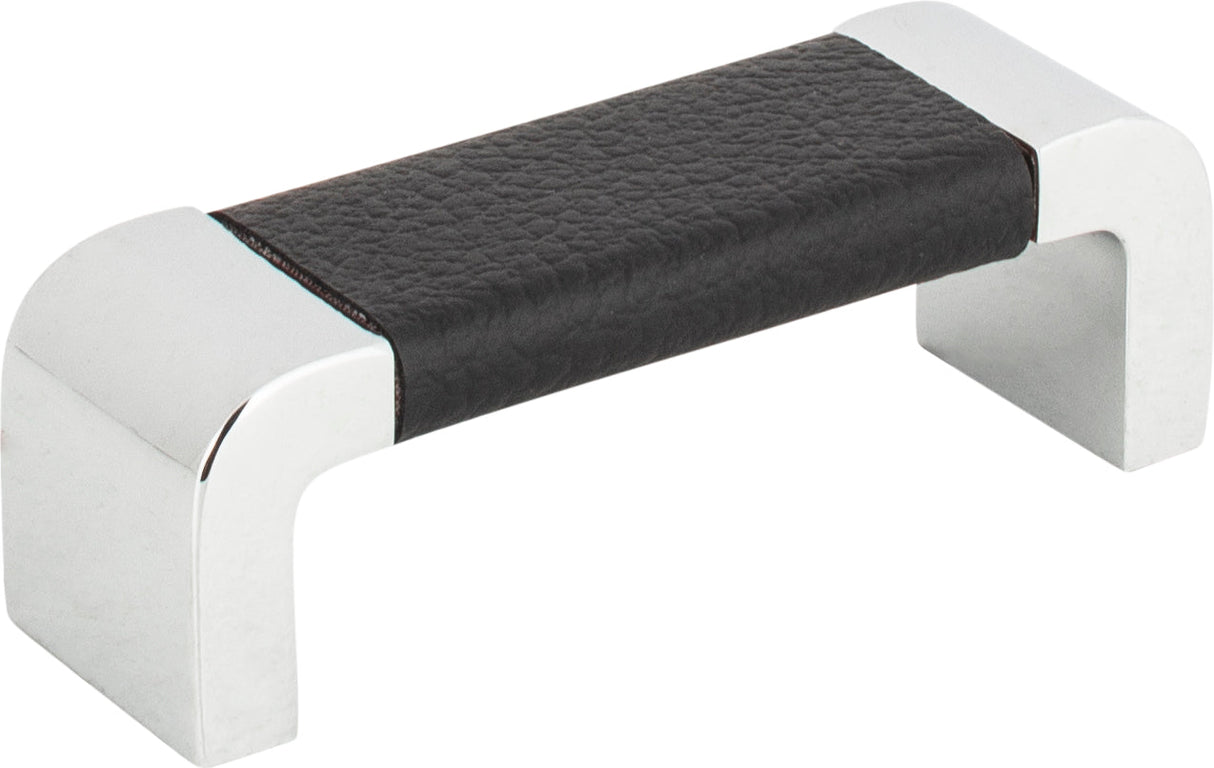 Atlas Homewares Paradigm Pull 3 Inch (c-c) CH & Black Leather
