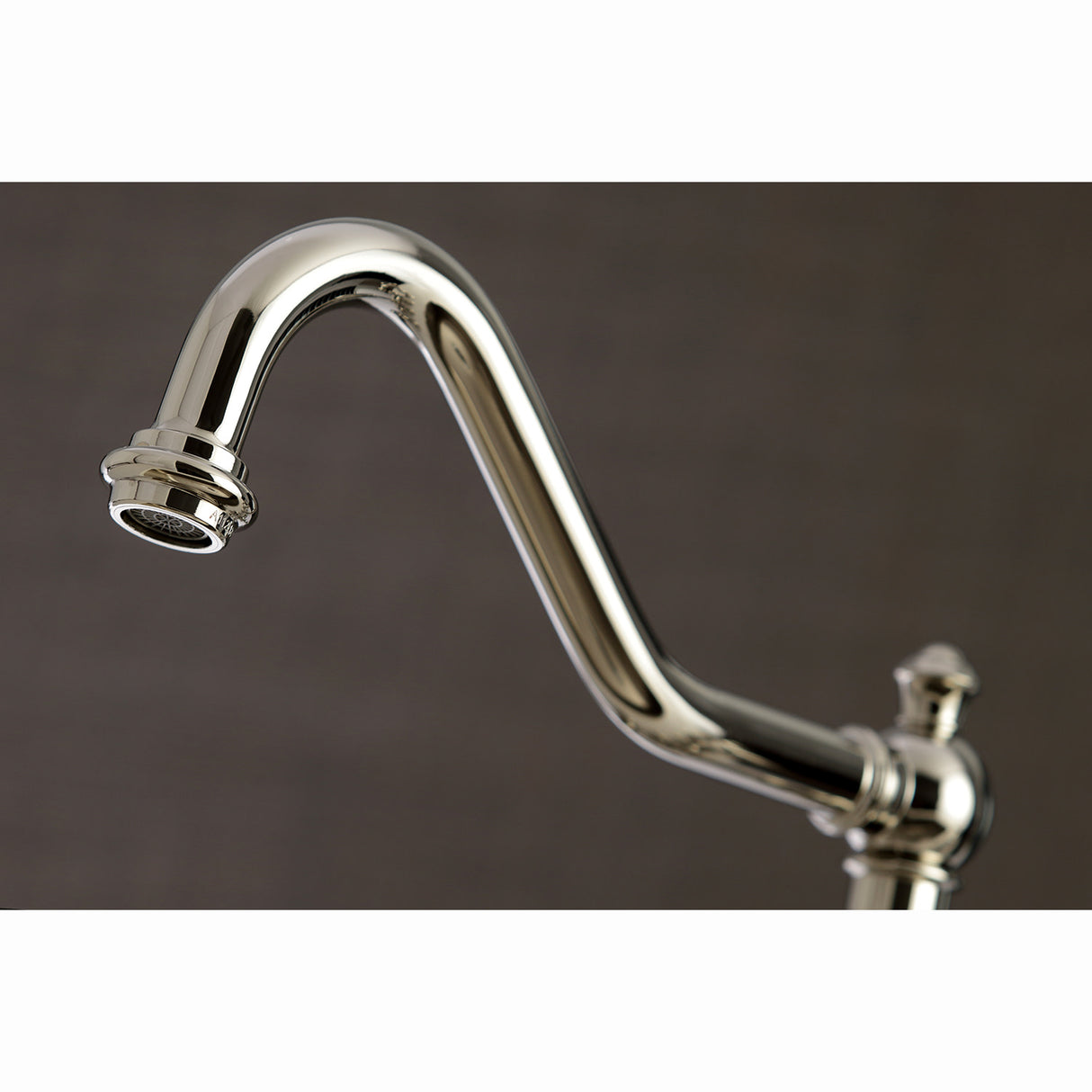 Kingston Brass KS3276PLBS Restoration 8" Bridge Kitchen Faucet with Sprayer, Polished Nickel
