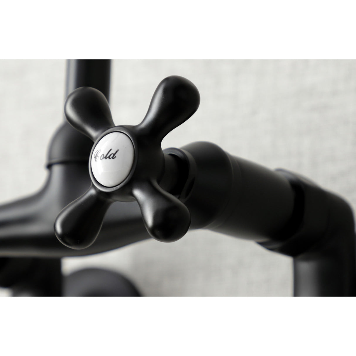 Kingston Brass KS214MB Kingston Two Handle Wall Mount Kitchen Faucet, Matte Black