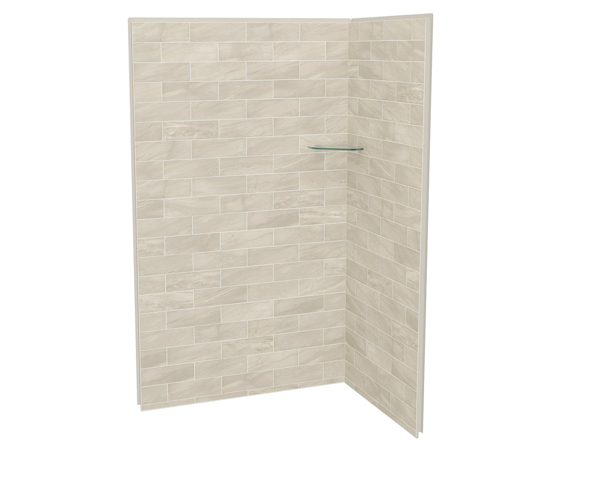 MAAX 107462-312-507 Utile 4836 Composite Direct-to-Stud Two-Piece Corner Shower Wall Kit in Organik Loam