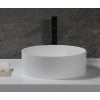 15" Round White Matte Solid Surface Resin Sink