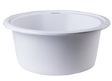 ALFI brand AB1717DI-W White 17" Drop-In Round Granite Composite Kitchen Prep Sink