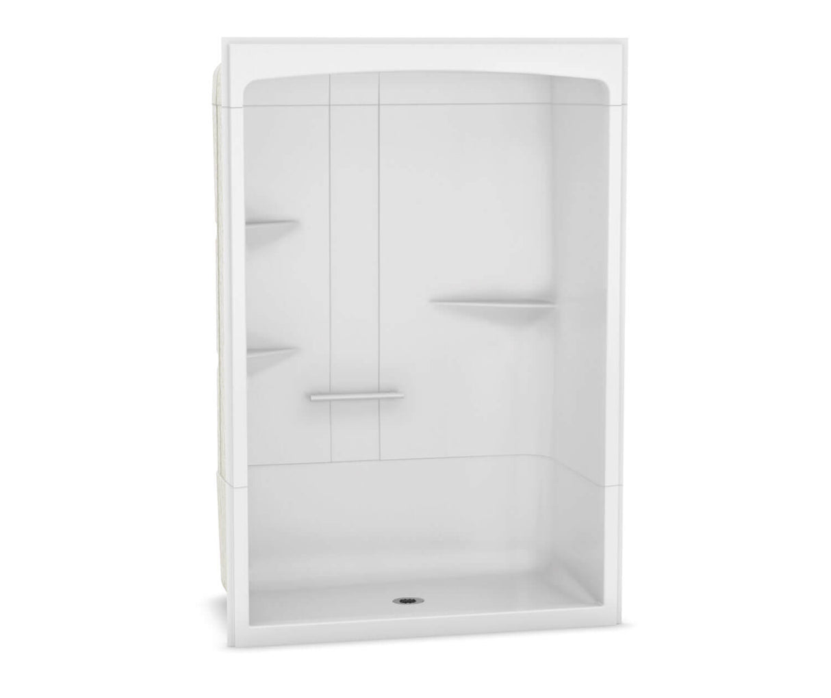 MAAX 105922-S2-000-001 Camelia SHR-6034 Acrylic Alcove Center Drain Three-Piece Shower in White