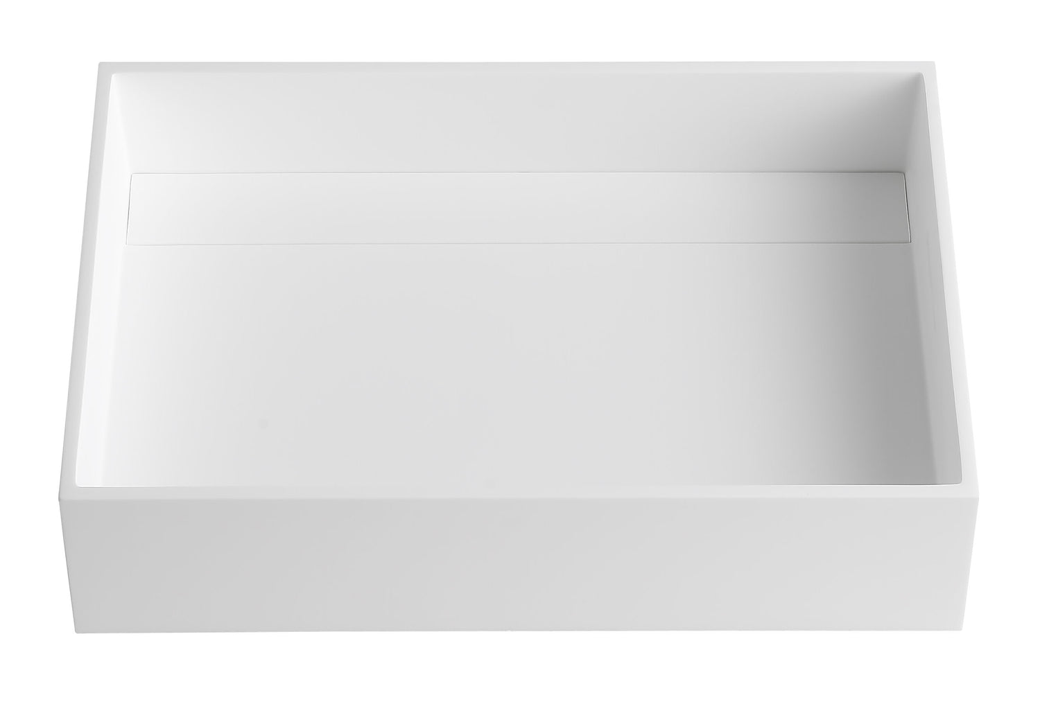 20" x 14" White Matte Solid Surface Resin Sink