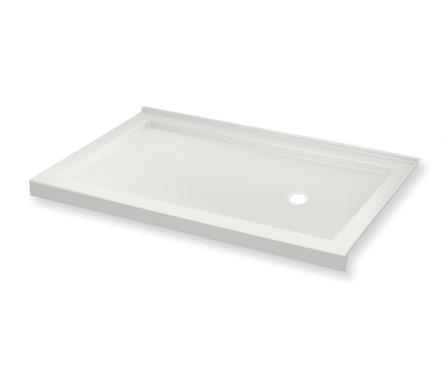 MAAX 410035-543-001-002 B3Round 6034 Acrylic Corner Right Shower Base in White with Anti-slip Bottom with Right-Hand Drain