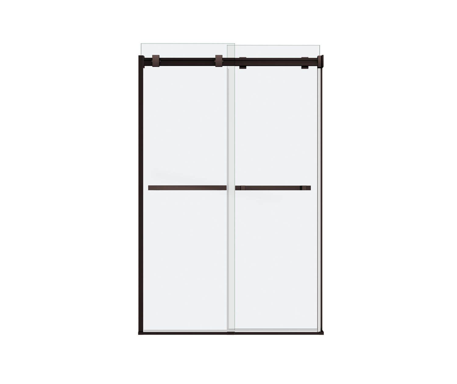 MAAX 136271-900-173-000 Duel 44-47 x 70 ½-74 in. 8 mm Bypass Shower Door for Alcove Installation with Clear glass in Dark Bronze