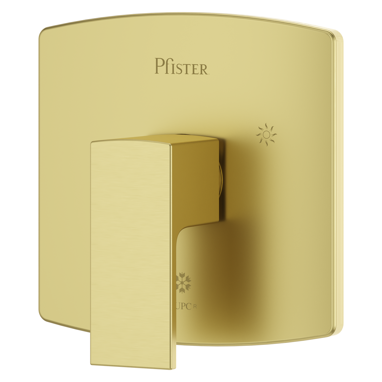 Pfirst Modern Valve Only Trim in Brushed Gold