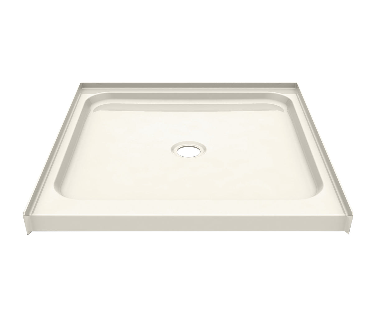 Aker SPL 3232 AcrylX Alcove Center Drain Shower Base in Biscuit