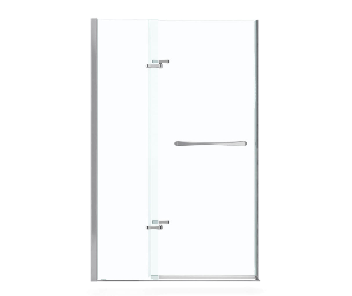 MAAX 136677-900-084-000 Reveal 71 41 ½-44 ½ x 71 ½ in. 8mm Pivot Shower Door for Alcove Installation with Clear glass in Chrome