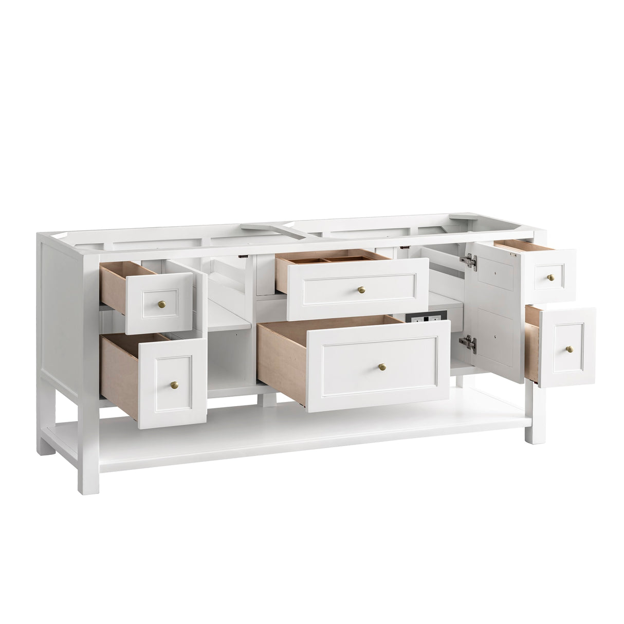 Breckenridge 72" Double Vanity, Bright White w/ 3 CM Charcoal Soapstone Top