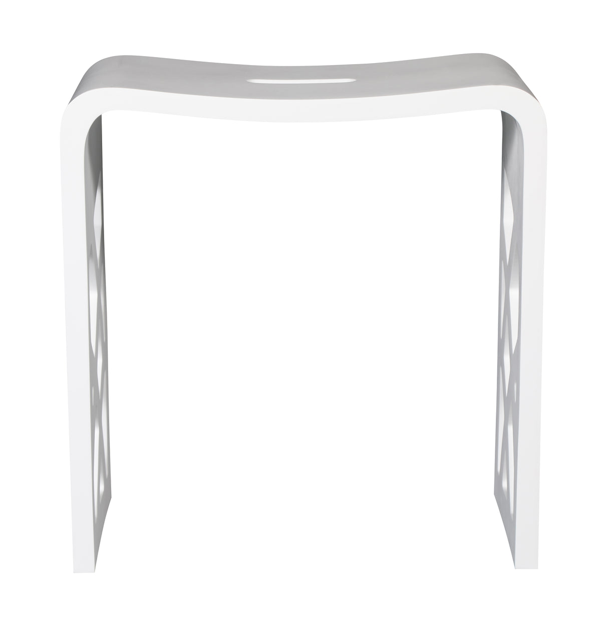 Designer White Matte Solid Surface Resin Bathroom / Shower Stool