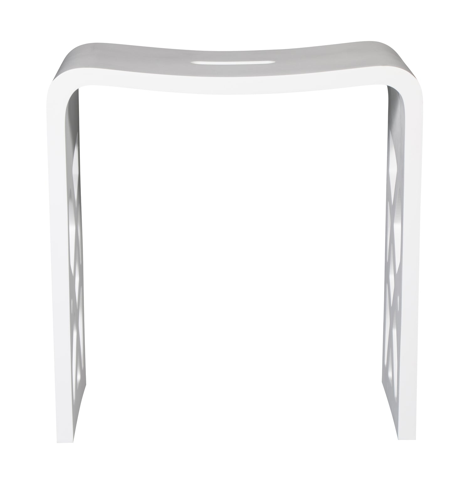 Designer White Matte Solid Surface Resin Bathroom / Shower Stool