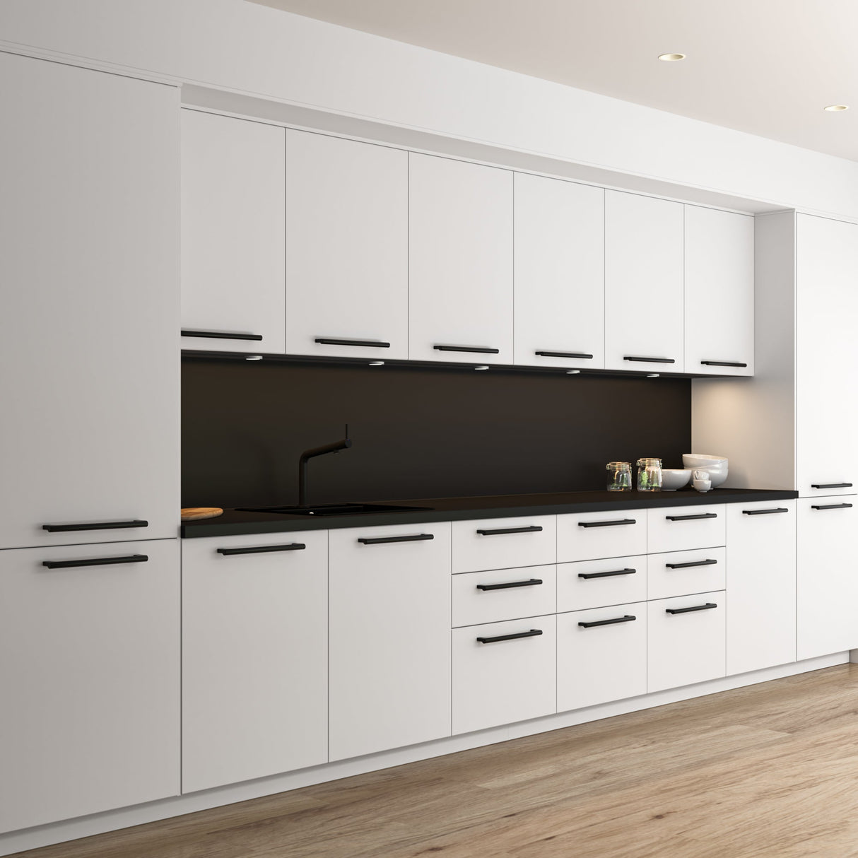 Atlas Homewares Whittier Pull 7 9/16 Inch (c-c) Matte Black