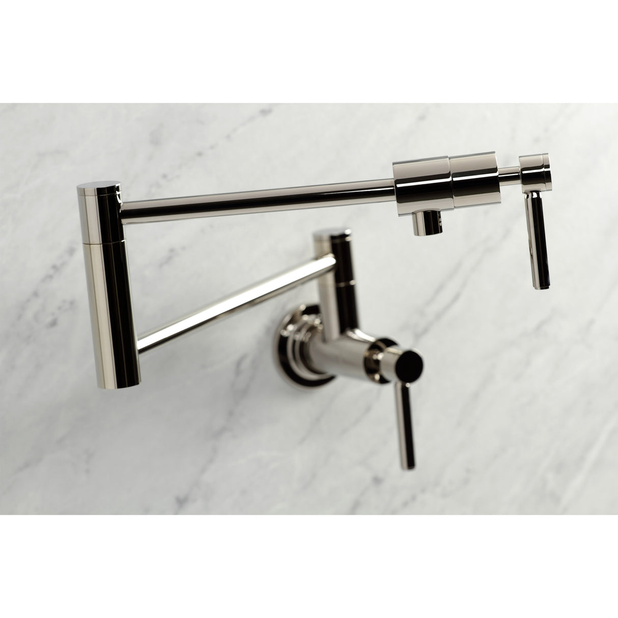 Kingston Brass KS4106DL Concord Wall Mount Pot Filler, Polished Nickel