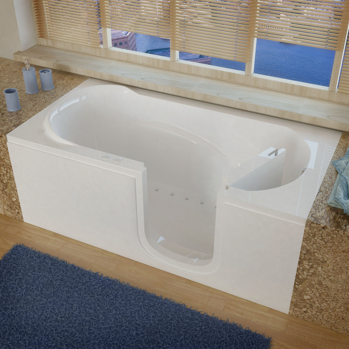 MediTub Step-In 30 x 60 Right Drain White Air Jetted Step-In Bathtub