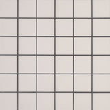 Retro bianco 12"x12" porcelain mesh-mounted mosaic tile 2"x2" SMOT-PT-RETBIA-2X2G product shot angle view
