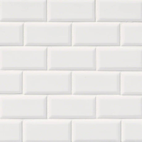 Retro Bianco 11.22"x11.47" Porcelain Mesh-Mounted Mosaic Tile 2"x4" SMOT-PT-RETBIA-2X4G product shot angle view