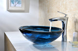 ANZZI N48 Thalu Series Deco-Glass Vessel Sink in Sapphire Wisp
