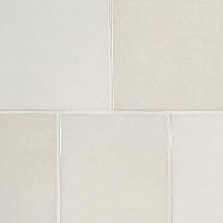 Renzo dove 5x5 glossy ceramic white wall tile NRENDOV5X5 product shot multiple tiles angle view #Size_5"x5"